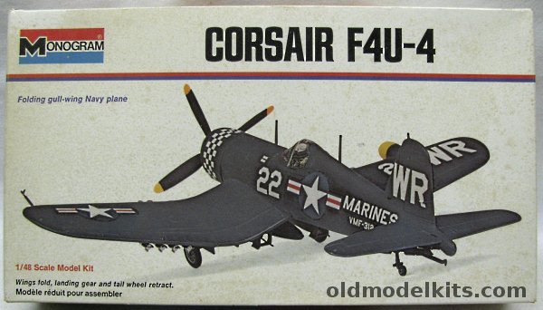 Monogram 1/48 Chance Vought F4U-4 Corsair White Box Issue - (F4U4), 6833 plastic model kit